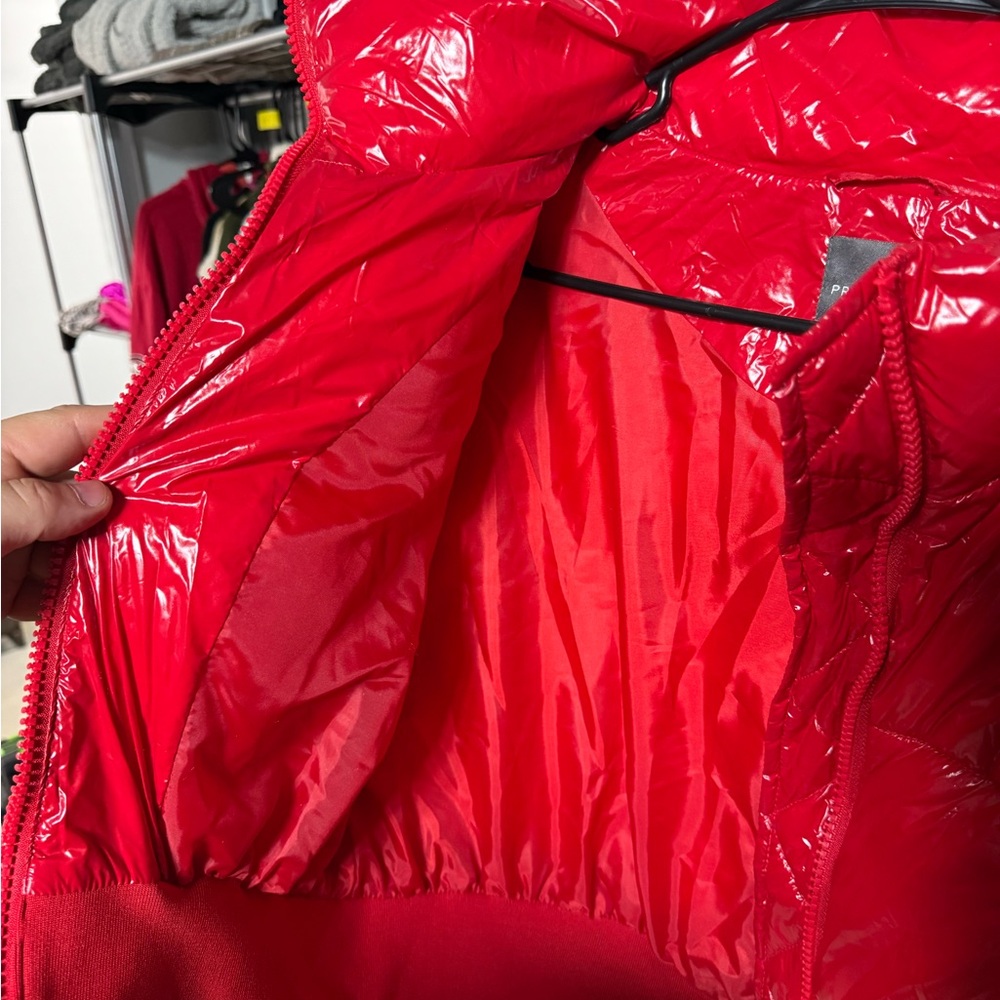 Primark Shiny Red Puffer Jacket View 5